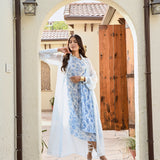 BLUE SAMARA ONE SHOULDER DRESS & ORGANZA JACKET SET OF TWO