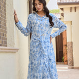 BLUE LILY SHIRT DRESS WITH SLIP
