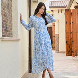 BLUE LILY SHIRT DRESS WITH SLIP