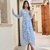 BLUE LILY SHIRT DRESS WITH SLIP