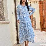 BLUE LILY SHIRT DRESS WITH SLIP