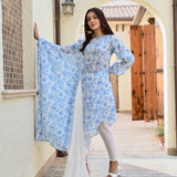BLUE TARINI HIGH LOW TOP AND PANTS SET OF TWO