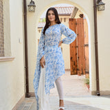 BLUE TARINI HIGH LOW TOP AND PANTS SET OF TWO