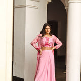 NAAZ CAPE, CROP TOP WITH FLAIR PANTS SET OF 3