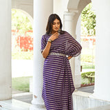 PURPLE ZIVA COWL DRESS