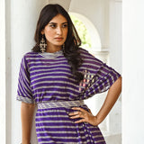 PURPLE ZIVA COWL DRESS