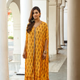 MUSTARD ZEENAT KAFTAN TOP, TROUSERS & BELT SET OF 3