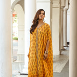 MUSTARD ZEENAT KAFTAN TOP, TROUSERS & BELT SET OF 3