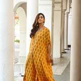 MUSTARD ZEENAT KAFTAN TOP, TROUSERS & BELT SET OF 3
