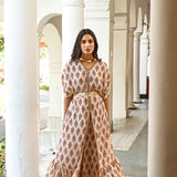 PEACH ZEENAT KAFTAN TOP, TROUSERS & BELT SET OF THREE