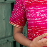 PINK BANDHANI NANDINI KURTA & PANTS SET OF TWO