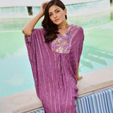 PURPLE AALIYAH KAFTAN DRESS