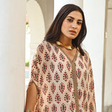 PEACH ZEENAT KAFTAN TOP, TROUSERS & BELT SET OF THREE