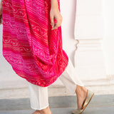 PINK BANDHANI NANDINI KURTA & PANTS SET OF TWO