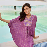 PURPLE AALIYAH KAFTAN DRESS
