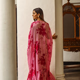 PINK ZEENAT KAFTAN TOP, BELT & TROUSERS SET OF 3
