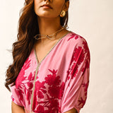 PINK ZEENAT KAFTAN TOP, BELT & TROUSERS SET OF 3