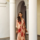 SAKSHI MEHRA I BEIGE & RED FLORAL MASHA KAFTAN