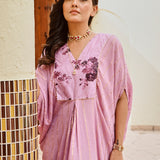 PINK AALIYAH KAFTAN DRESS WITH SLIP
