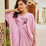 PINK AALIYAH KAFTAN DRESS WITH SLIP