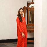 RED MEET KURTA & PANTS SET OF TWO