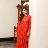 RED MEET KURTA & PANTS SET OF TWO