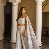 SASHA CROP TOP , TROUSERS & DUPATTA SET