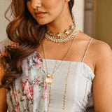 SASHA CROP TOP , TROUSERS & DUPATTA SET
