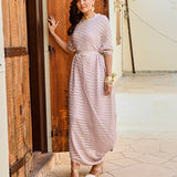 LILAC AND GOLD ZIVA COWL DRESS