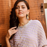 LILAC AND GOLD ZIVA COWL DRESS
