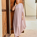 LILAC AND GOLD ZIVA COWL DRESS