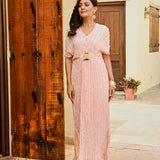 BABY PINK MASHA KAFTAN DRESS