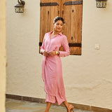 MAUVE LILY SHIRT DRESS WITH SLIP