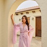 LILAC ZOE HIGH LOW CAPE DRESS