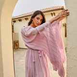 LILAC ZOE HIGH LOW CAPE DRESS