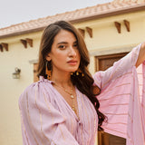 LILAC ZOE HIGH LOW CAPE DRESS