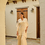 CREAM MIRA KAFTAN TOP & TROUSERS SET OF TWO