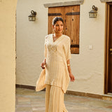 CREAM MIRA KAFTAN TOP & TROUSERS SET OF TWO