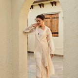 CREAM SAMARA ONE SHOULDER DRESS & CAPE SET OF TWO