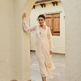 CREAM SAMARA ONE SHOULDER DRESS & CAPE SET OF TWO