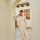 CREAM SAMARA ONE SHOULDER DRESS & CAPE SET OF TWO