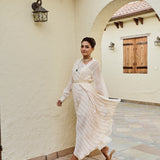 CREAM SAMARA ONE SHOULDER DRESS & CAPE SET OF TWO