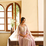 LILAC KAYA MULMUL KURTA AND ODHANI SET OF TWO