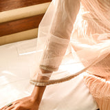 BEIGE KAYA ANARKALI KURTA & NET ODHANI SET OF TWO