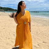 ROSE KUNDU | MUSTARD MASHA KAFTAN DRESS