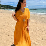 ROSE KUNDU | MUSTARD MASHA KAFTAN DRESS