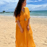 ROSE KUNDU | MUSTARD MASHA KAFTAN DRESS