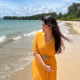 ROSE KUNDU | MUSTARD MASHA KAFTAN DRESS