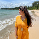 ROSE KUNDU | MUSTARD MASHA KAFTAN DRESS