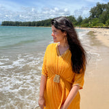ROSE KUNDU | MUSTARD MASHA KAFTAN DRESS